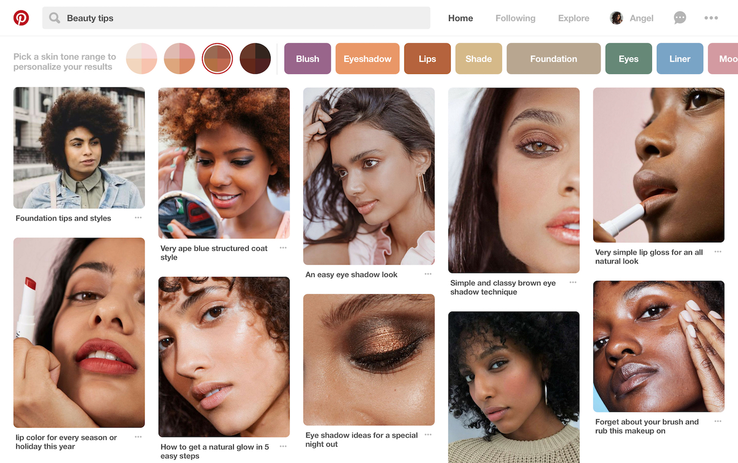 Pinterest Revamps Searches For Beauty Products To Include Skin Tones