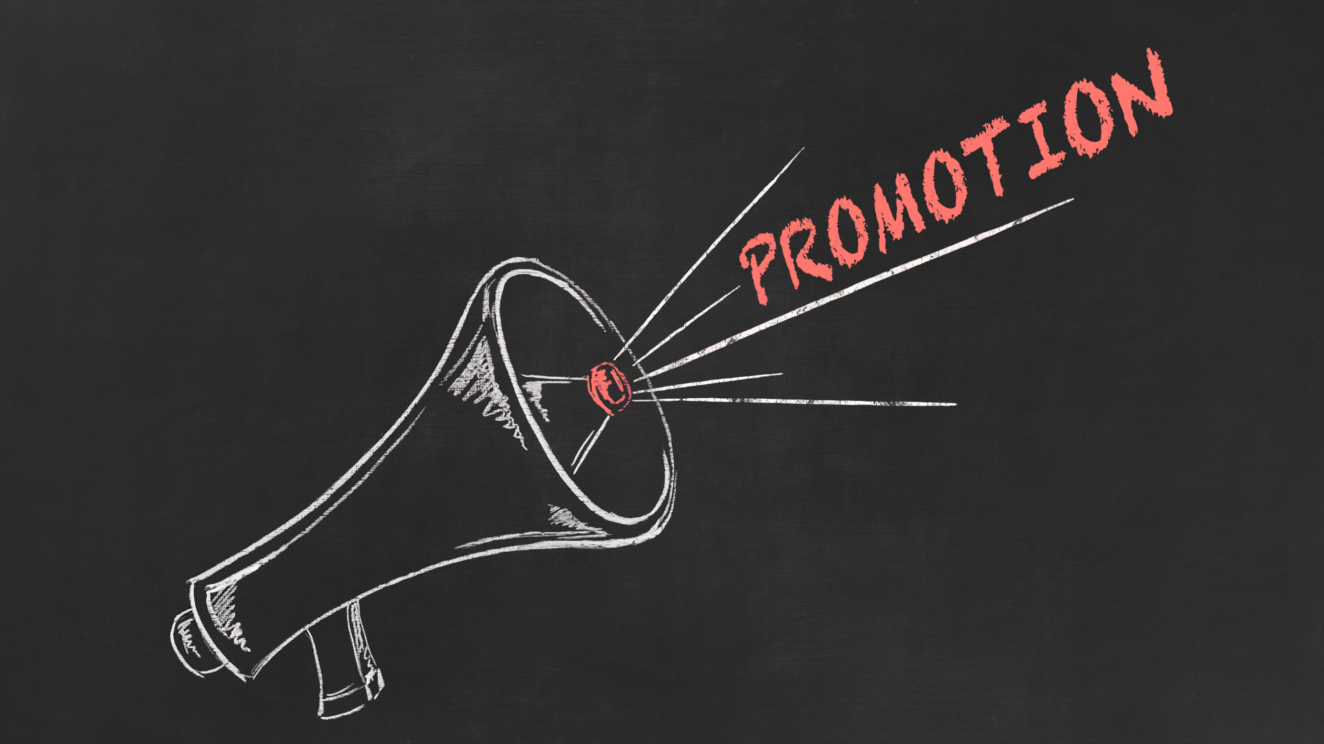 Graphic of megaphone shouting the word promotion 