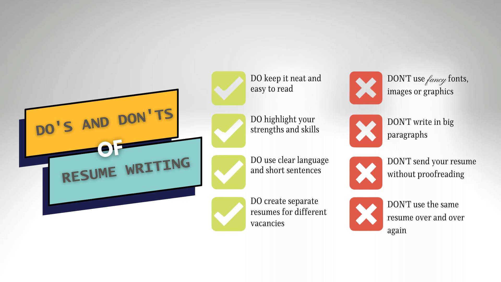 do's and don'ts of resume writing list 