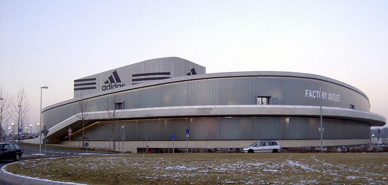 Gray actory outlet of the adidas-Salomon AG in its Hometown Herzogenaurach