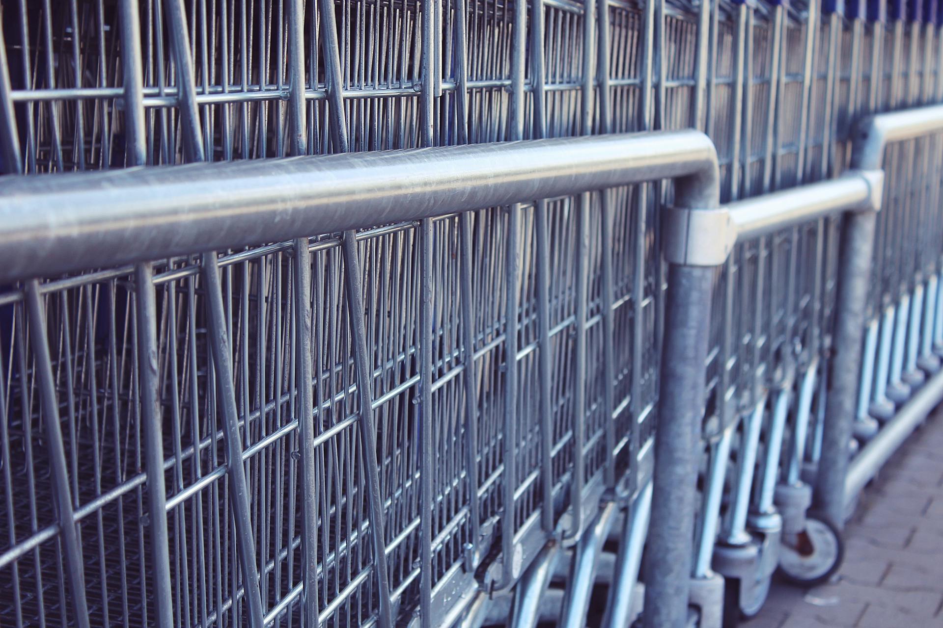 Shopping carts in corral